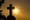 cross image with sunset